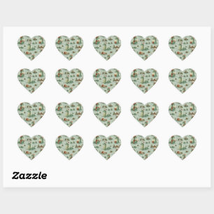 Christmas Nessie Loch Ness Monster Cosy Cryptids Heart Sticker