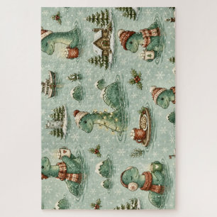 Christmas Nessie Loch Ness Monster Cosy Cryptids Jigsaw Puzzle