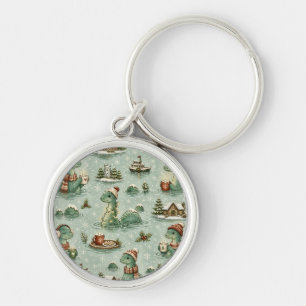 Christmas Nessie Loch Ness Monster Cosy Cryptids Key Ring