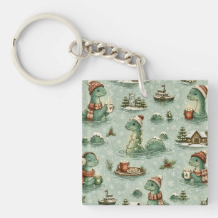Christmas Nessie Loch Ness Monster Cosy Cryptids  Key Ring