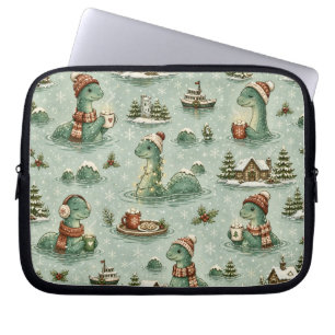 Christmas Nessie Loch Ness Monster Cosy Cryptids Laptop Sleeve