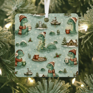 Christmas Nessie Loch Ness Monster Cosy Cryptids Metal Tree Decoration