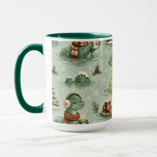 Christmas Nessie Loch Ness Monster Cosy Cryptids Mug