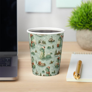Christmas Nessie Loch Ness Monster Cosy Cryptids Paper Cups