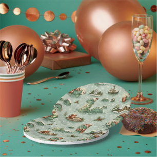 Christmas Nessie Loch Ness Monster Cosy Cryptids Paper Plate