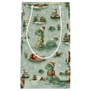 Christmas Nessie Loch Ness Monster Cosy Cryptids  Small Gift Bag
