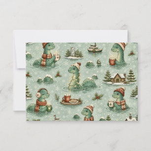 Christmas Nessie Loch Ness Monster Cosy Cryptids  Thank You Card