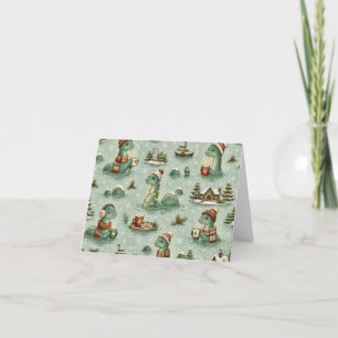 Christmas Nessie Loch Ness Monster Cosy Cryptids  Thank You Card