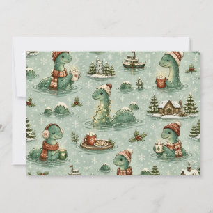 Christmas Nessie Loch Ness Monster Cosy Cryptids  Thank You Card