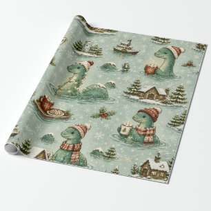Christmas Nessie Loch Ness Monster Cosy Cryptids  Wrapping Paper