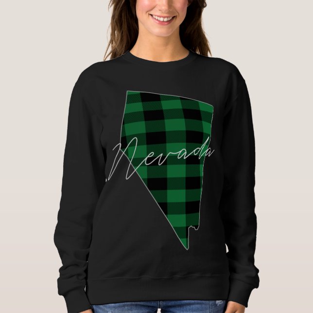 Christmas Nevada Buffalo Plaid Unique USA Home Sta Sweatshirt (Front)