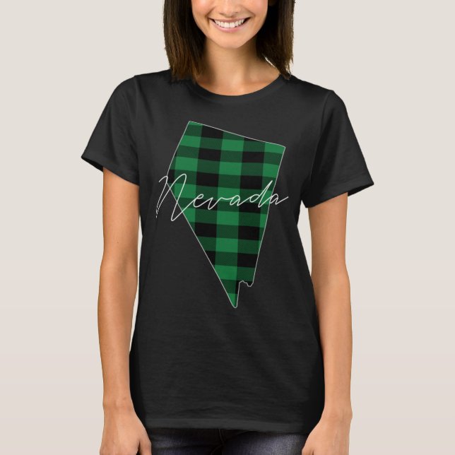 Christmas Nevada Buffalo Plaid Unique USA Home Sta T-Shirt (Front)
