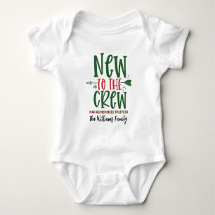 Christmas New To The Crew Custom First Christmas Baby Bodysuit