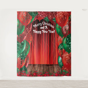 Christmas New Year Balloon Photo Booth Backdrop Tapestry