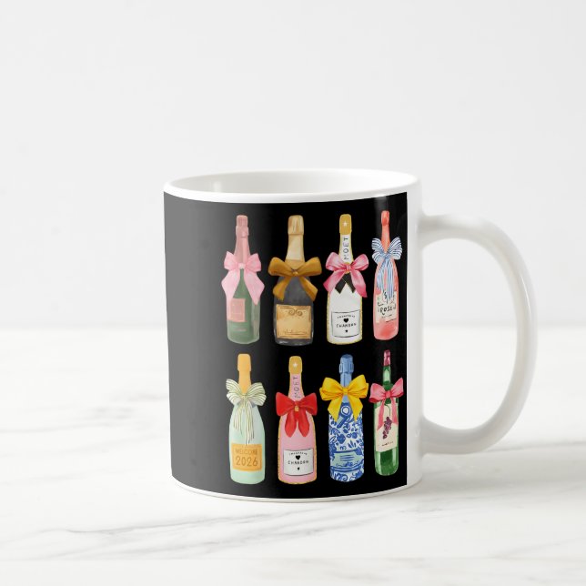 Christmas New Year Champagne Gl Coquette Bottle  Coffee Mug (Right)