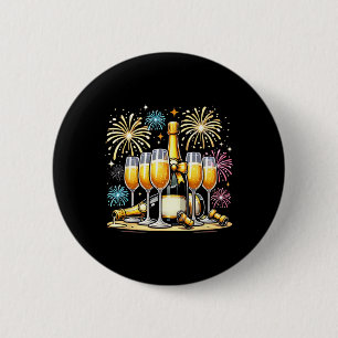 Christmas New Year Champagne Gl Coquette Bottle Fi 6 Cm Round Badge
