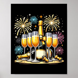 Christmas New Year Champagne Gl Coquette Bottle Fi Poster