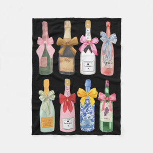 Christmas New Year Champagne Gl Coquette Bottle Fleece Blanket