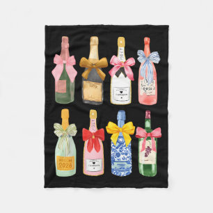 Christmas New Year Champagne Gl Coquette Bottle Fleece Blanket