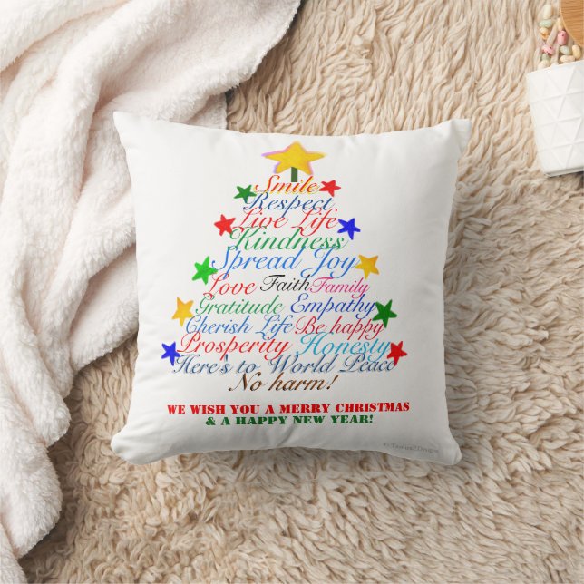Christmas New Year Colorful Stars FAMILY NAME Cushion (Blanket)