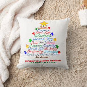 Christmas New Year Colourful Stars FAMILY NAME Cushion