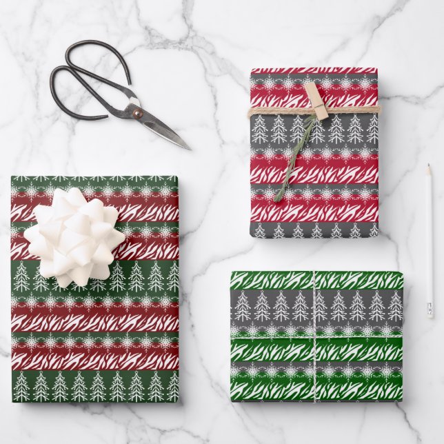 Christmas, New Year colourful Wrapping Paper Sheet (Front)