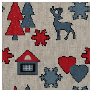 Christmas, new year, deer fabric