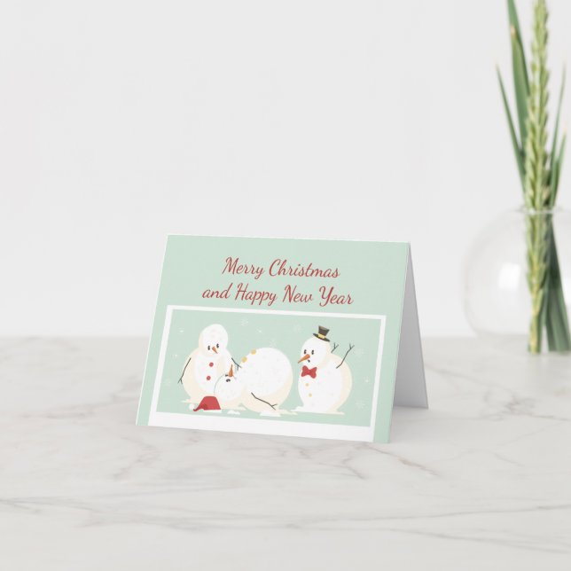 Christmas New Year Funny 2020 Snowman Card (Front)