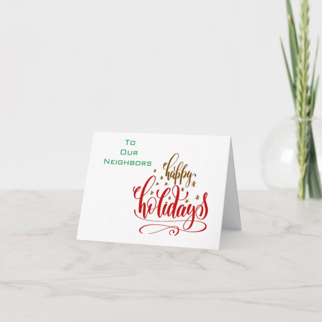 *CHRISTMAS/NEW YEAR GREETINGS* NEIGHBOR CARD (Front)