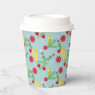Christmas , new year pattern. paper cups