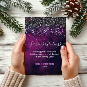 Christmas new year purple black glitter drips 