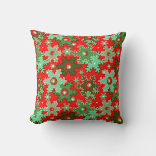 Christmas New year snowflake snow red green cartoo Cushion