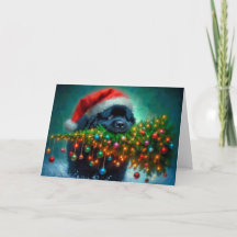 Christmas Newfie Helper Holiday Card
