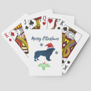 Christmas Newfoundland Dog Playing Cards