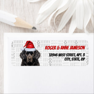 Christmas Newfoundland Santa Dog Return Address Label