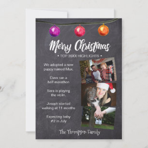 Christmas, Newsletter Style, Top Year Highlights Holiday Card