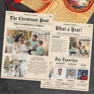 christmas newspaper photo collage holiday card