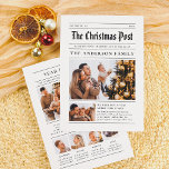 Christmas Newspaper Year In Review 7 Photos Holiday Card<br><div class="desc">Read all about it! Turn your holiday card into a charming keepsake with this newspaper-style Christmas photo card! The front features your city and year at the top, followed by “The Christmas Post” in a classic blackletter font. The headline reads “Breaking News: Christmas Joy on the Rise, ” with your...</div>