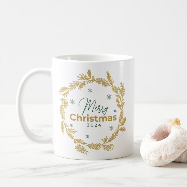 Christmas nice botanical mug (With Donut)