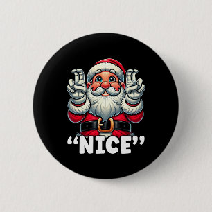 Christmas Nice List Santa Naughty Funny Christmas 6 Cm Round Badge