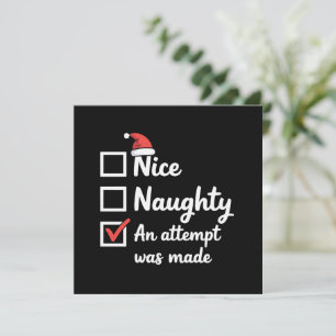 Christmas Nice Naughty Attempt Was Made Xmas Invitation