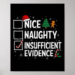 Christmas Nice Naughty Insufficient Evidence Santa Poster