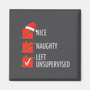 Christmas Nice Naughty Left Unsupervised Naughty O Magnet