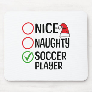 Christmas Nice Naughty Soccer Player Christmas Lis Mouse Pad