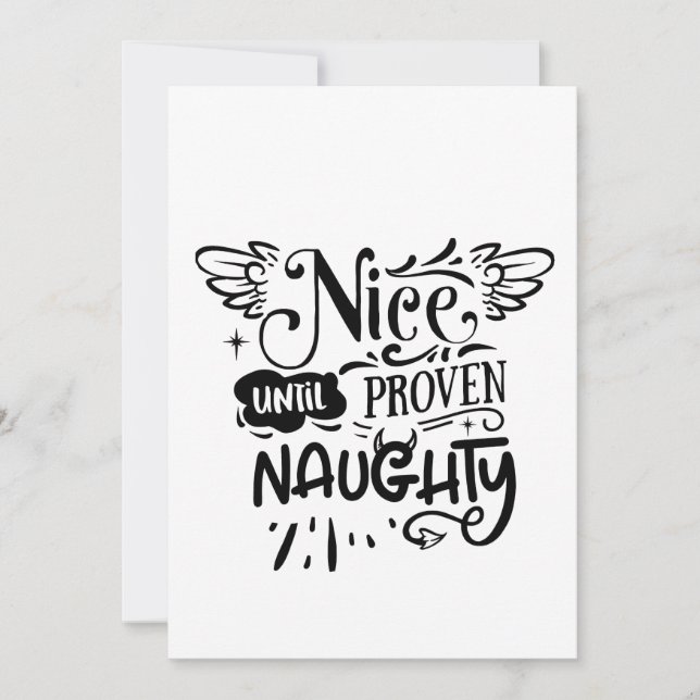 Christmas Nice Until Proven Naughty Funny Santa  Thank You Card (Front)