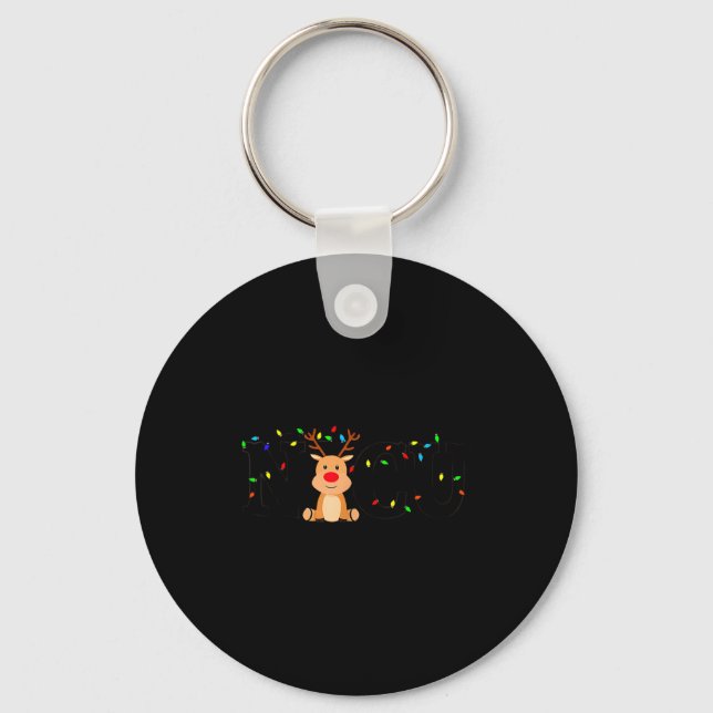 Christmas Nicu Nurse Crew Santa Reindeer Love Nurs Key Ring (Front)