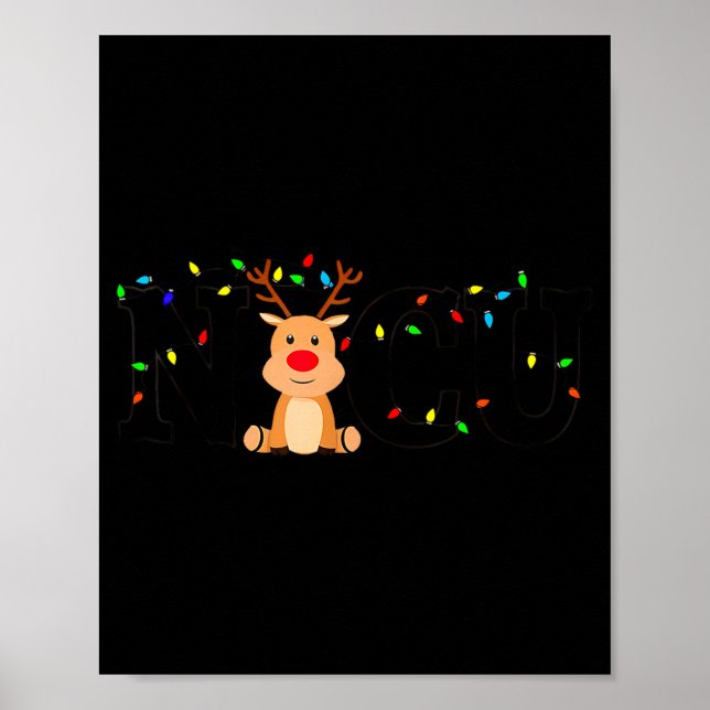 Christmas Nicu Nurse Crew Santa Reindeer Love Nurs Poster (Front)