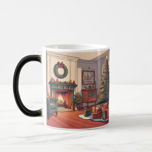 Christmas Night By the Fireplace Magic Mug (Left)