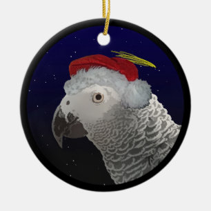 Christmas Night Congo African Grey Ornament