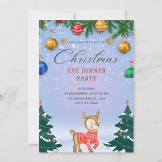 Christmas Night Dinner Party Invitation